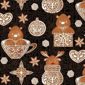 Christmas Gingerbears on chocolate | Small scale