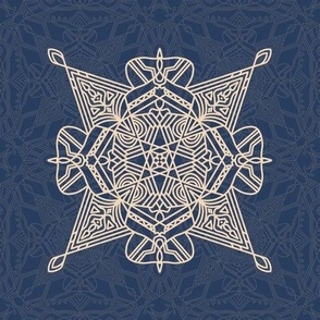 Geometric pattern on blue