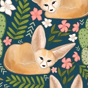  Fantastic Fennec Foxes on Navy - Large Scale