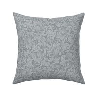 Smaller Scale Damask Floral Silver Grey