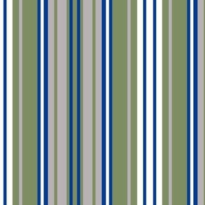 Sage Green Blue and White Vertical Stripe