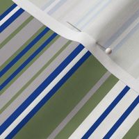Sage Green Blue and White Horizontal Stripe