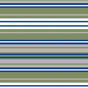 Sage Green Blue and White Horizontal Stripe