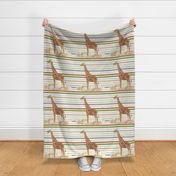 18x18 Square Panel for Pillow Sham or Lovey Jungle Safari Animals Giraffe