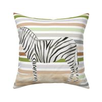 18x18 Square Panel for Pillow Sham or Lovey Jungle Safari Animals Zebra