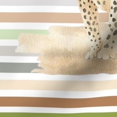 18x18 Square Panel for Pillow Sham or Lovey Jungle Safari Animals Leopard