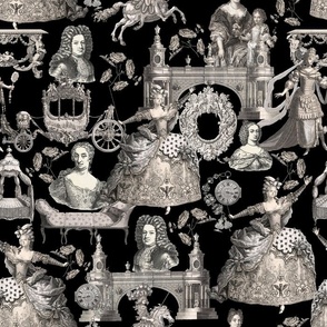 Antique Ladies And Kings historical engravings black