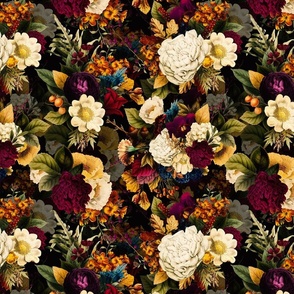 intage Dark Night Romanticism:Maximalism Moody Florals- Antiqued Burgundy Roses With Peony Blossoms Bouquets Nostalgic - Gothic Mystic Night-  Antique Botany Wallpaper and Victorian Goth Mystic inspired