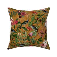 Home decor Vintage Nostalgic Tropical Birds Jungle Green Jungle - tropical fabric sepia brown