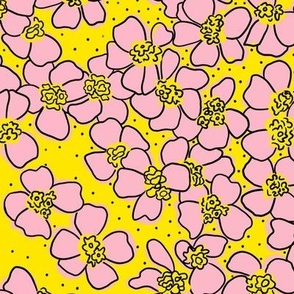Little Pink Flowers - 20x20