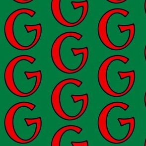 The Letter G-orange/red on green