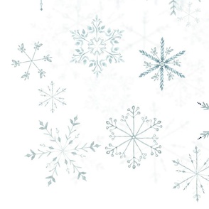 Icy Blue Snowflakes Watercolor Design