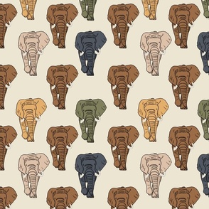 Earth tone Elephants brown dominant