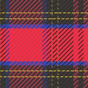 Graphic Tartan (jumbo) -Royal Stewart Bright Red, Black, Blue and Yellow 