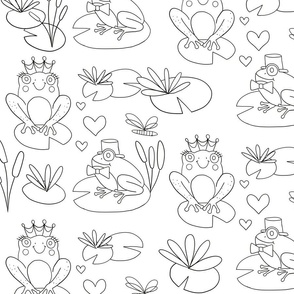 Colour In Prince and Princess Frogs
