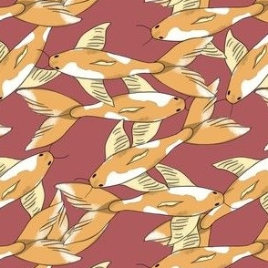 Ukiyo-e Japanese Inspired Fish and Cranes