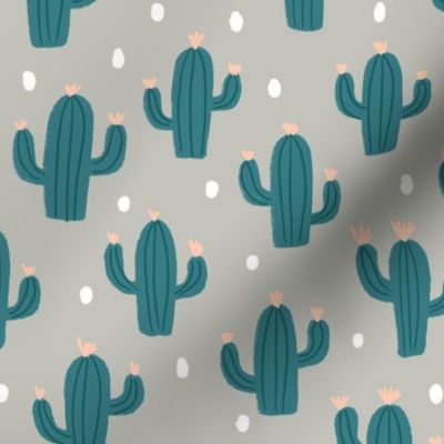 Cactus with dots in pale green