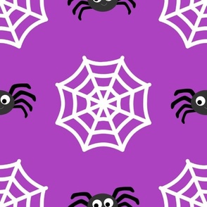 Large Scale Halloween Spiders and Webs Spiderwebs on Purple