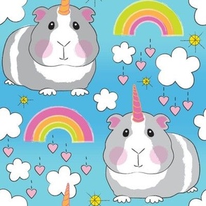EXTRA-LARGE unicorn guinea pigs and rainbows