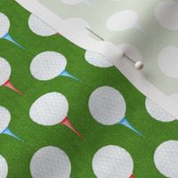 Small Scale Golf Balls and Tees on Green