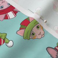 Christmas Elf Sphnyx Cats Agua