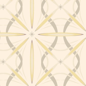 Retro Geometric Grid and Ribbons