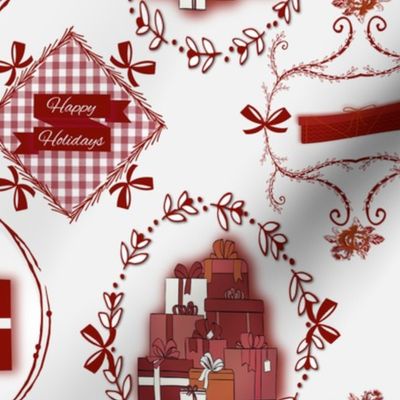 holiday toile-red work 2