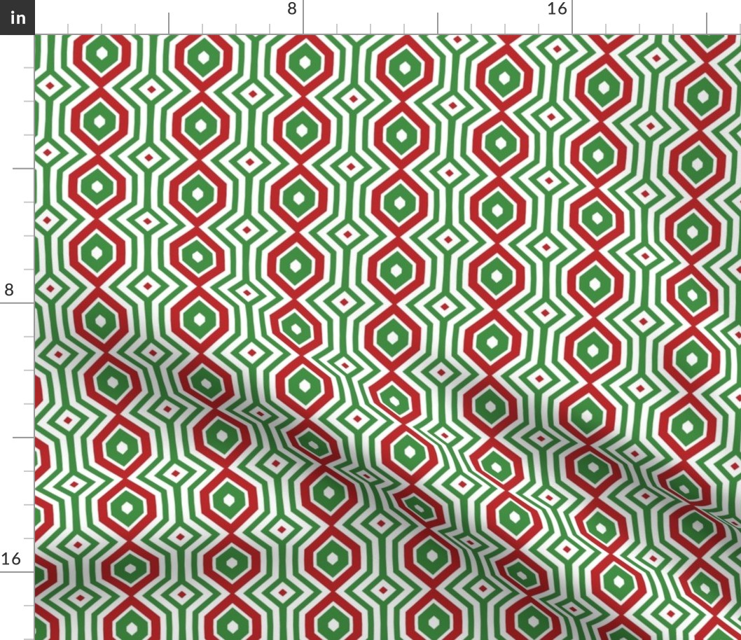 Abstract red, green, white