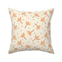 Tossed Floral with dots in apricot