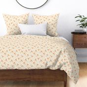 Tossed Floral with dots in apricot