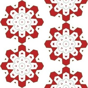 Snowflake red white large