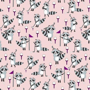 raccoons golf light pink