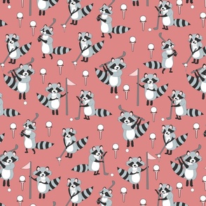 raccoons golf pink