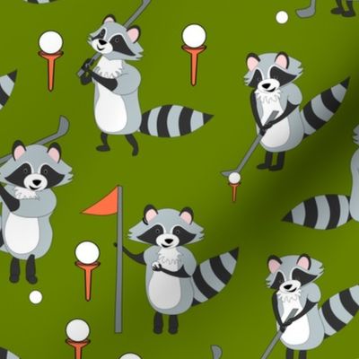 raccoons golf green