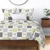 Safari//Zoo//Sage Green - Wholecloth Cheater Quilt