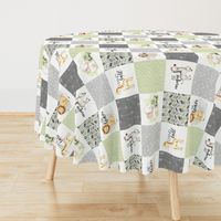 Safari/Zoo//Sage Green - Wholecloth Cheater Quilt - Rotated