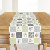 3 inch Safari/Zoo//Sage Green - Wholecloth Cheater Quilt - Rotated
