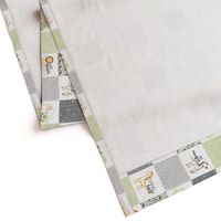 3 inch Safari/Zoo//Sage Green - Wholecloth Cheater Quilt - Rotated