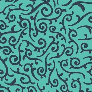 elegant swirls - ocean reversed