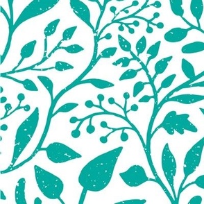 leafy vines version 2 - distressed teal - large scale
