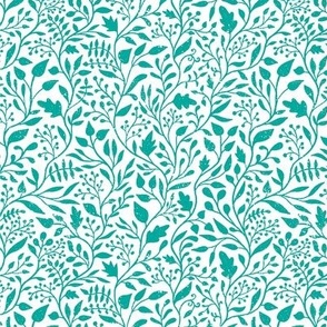 leafy vines version 2 - distressed teal - small scale