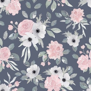 Springtime Floral on Slate - Springtime - Angelina Maria Designs
