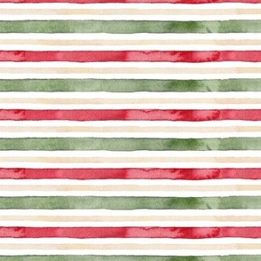 Watercolor Holiday Stripe Medium 