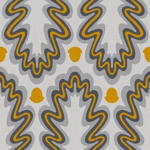 Oak Chevron - mustard and grey 