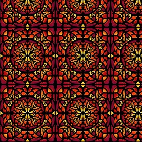Stained Glass design in red