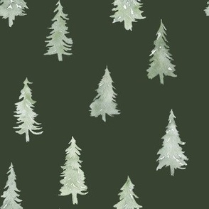 Pine Trees on Fern- Medium