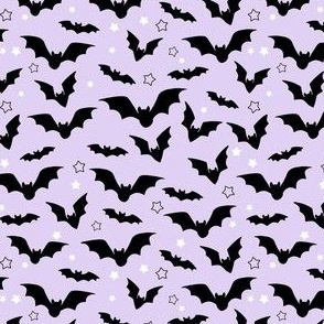 Pastel Halloween Bat and Stars 