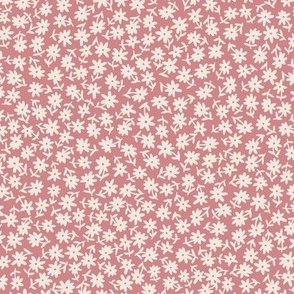 ditsy floral cream on candy pink