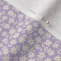 ditsy floral cream on pastel lilac flowers