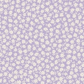 ditsy floral cream on pastel lilac flowers